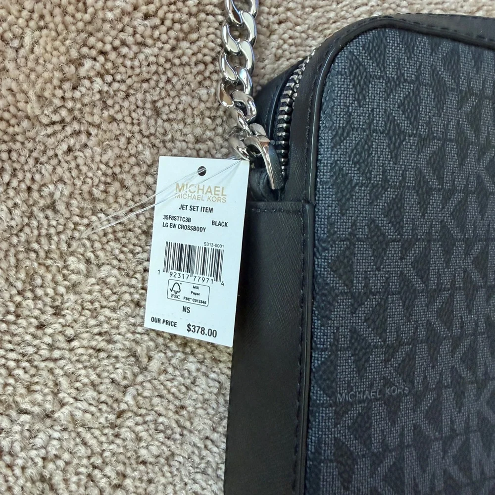 Michael Kors NWT Black AND silver Crossbody Bag - Picture 4 of 8